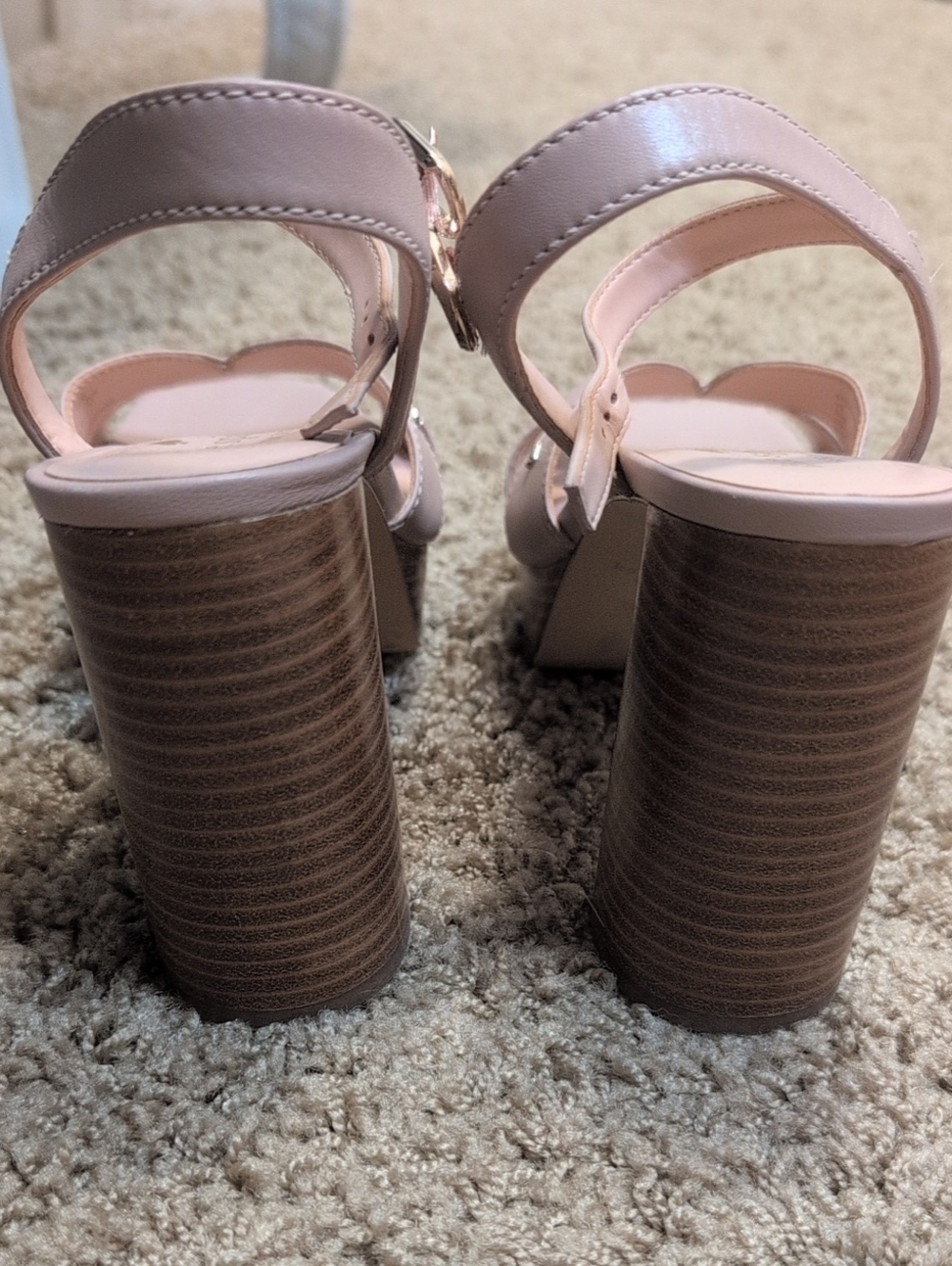Kate Spade Blush Leather Block Heel Sandals - Picture 5 of 5